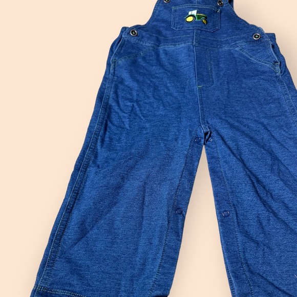 Baby Cotton Poly Denim Color John Deere Tractor Overalls Size 24 Months - Picture 3 of 7